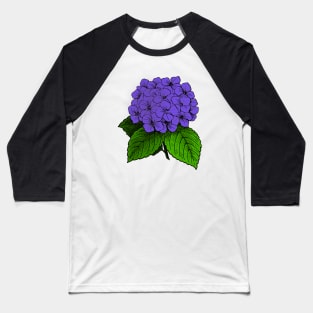 Blue Hydrangea With Leaves Baseball T-Shirt